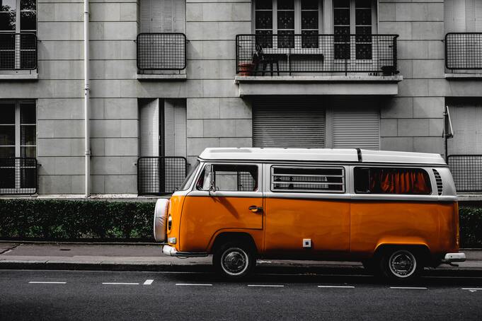 orange camper van